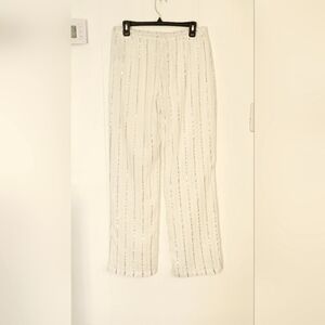 Pull&Bear White Pants With Metallic Stripes